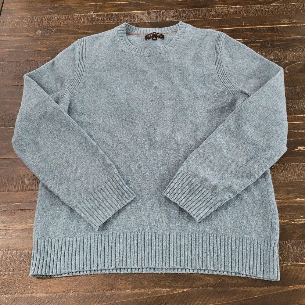Banana Republic Mens Medium Light Blue Extra Fine Merino Wool Crewneck Sweater